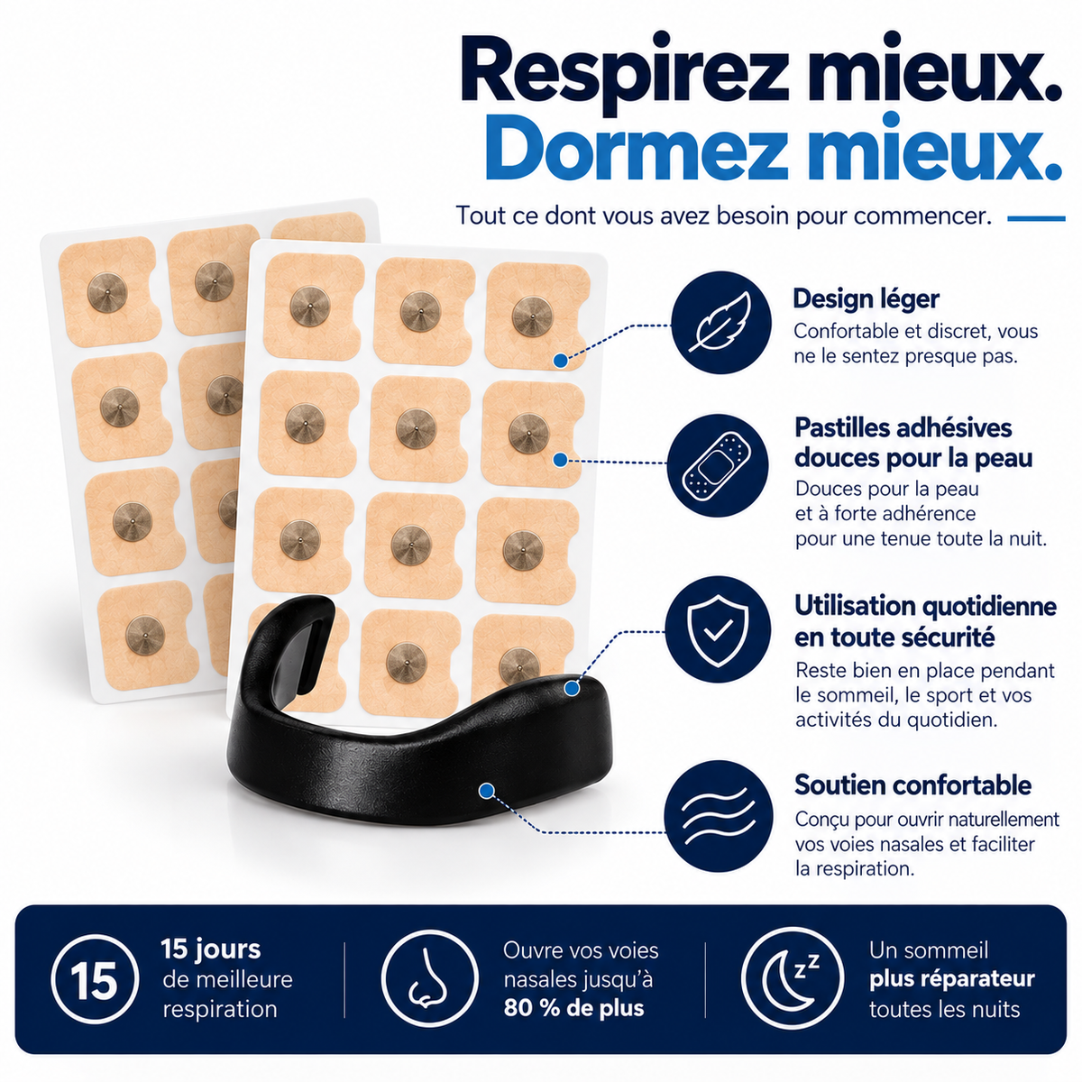Bande nasale Somniline - Respirez mieux, Dormez mieux